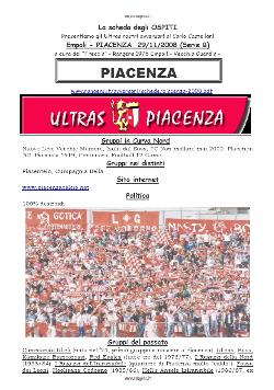 La sceda degli Ultras del Piacenza. Supplemento alla fanzine n. 192