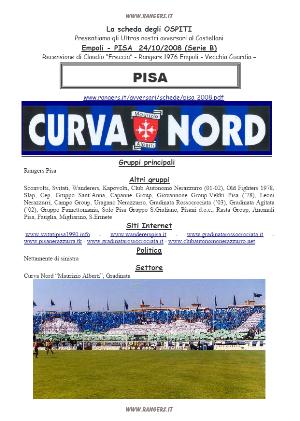 La sceda degli Ultras del Pisa. Supplemento alla fanzine n. 189