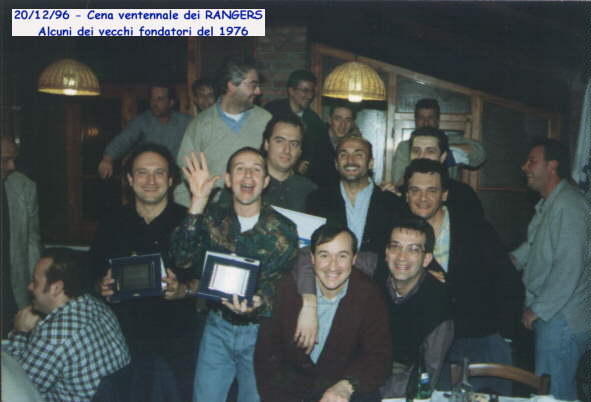 20/12/1996 La cena dei 20 anni Rangers con alcuni dei vecchi fondatori del 1976 e con Luciano Spalletti